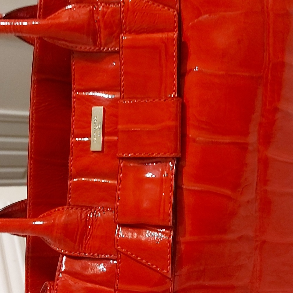 Kate Spade Red Crocodile Embossed Patent Leather Knightsbridge Elena Bag - Picture 2 of 9